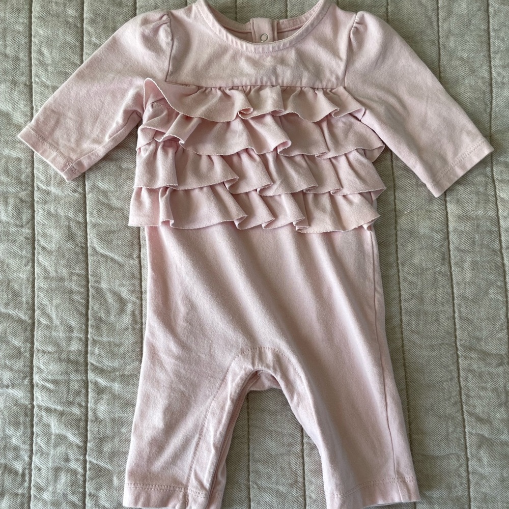 Baby Gap Pink Ruffled Long Sleeve Romper